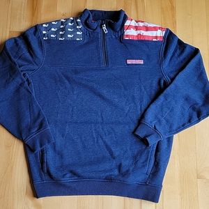 Vineyard Vines USA Flag Whale Logo Shep Shirt Small